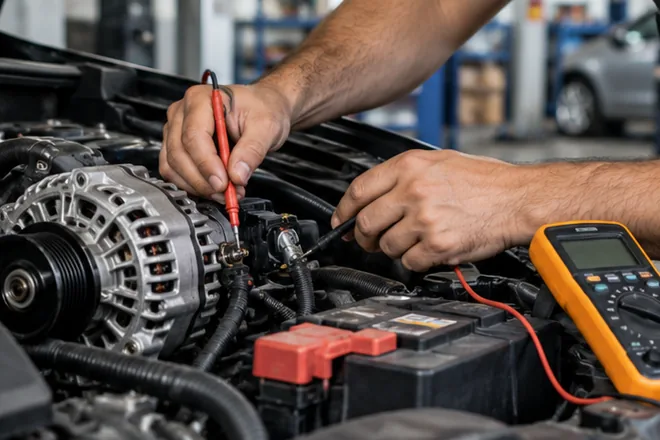 Oto elektrik ve arıza tespit uygulaması sırasında alternatör kontrolü